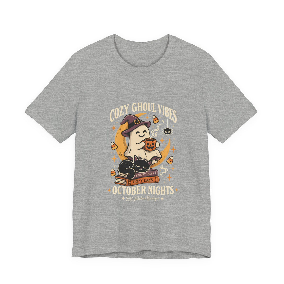 Cozy Ghoul Vibes Ghost Halloween Tee | October Nights, Witch Hat