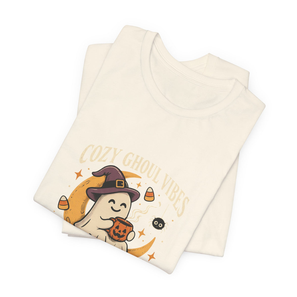 Cozy Ghoul Vibes Ghost Halloween Tee | October Nights, Witch Hat