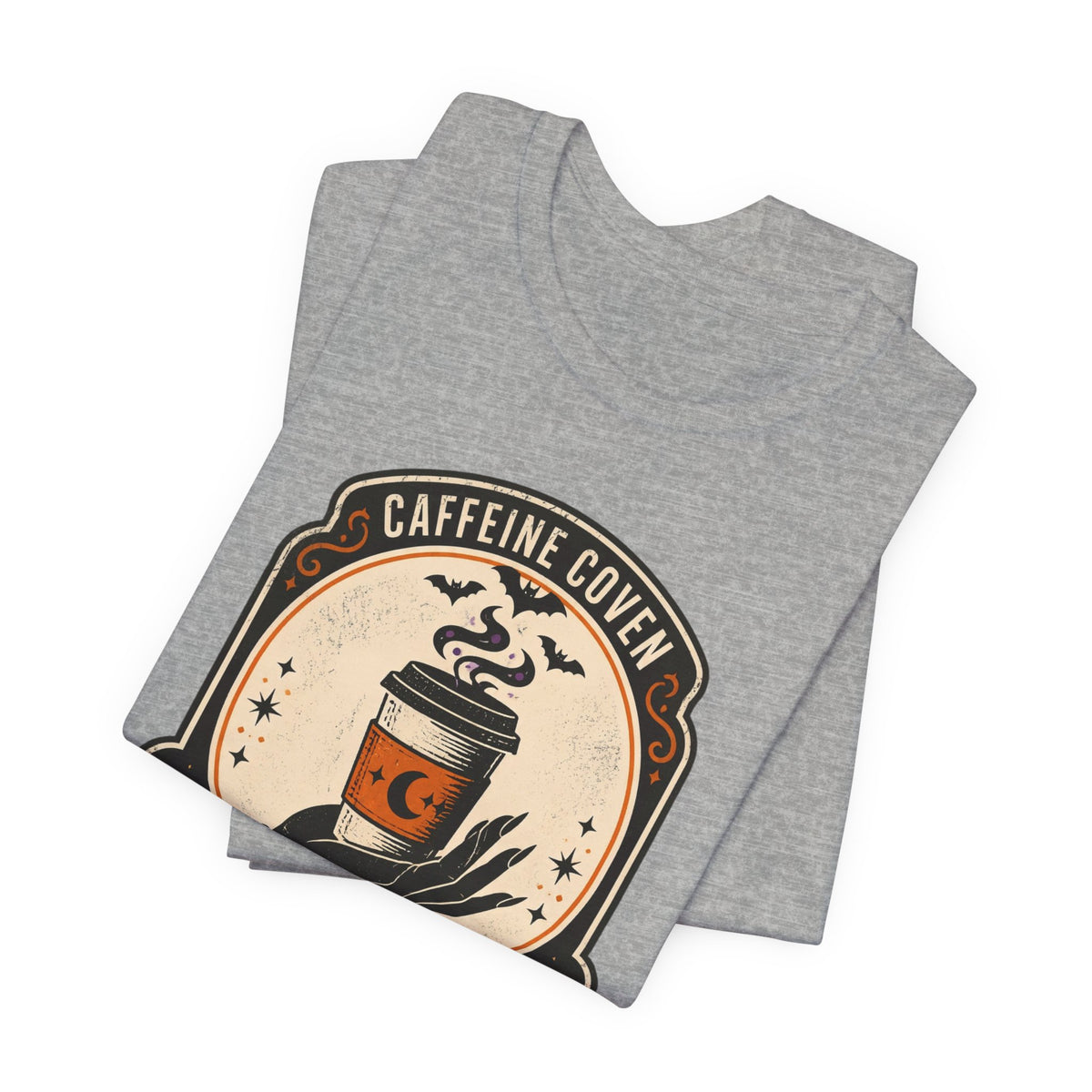 Momster Coffee Coven Tee | Halloween mom tee, spooky orange purple design