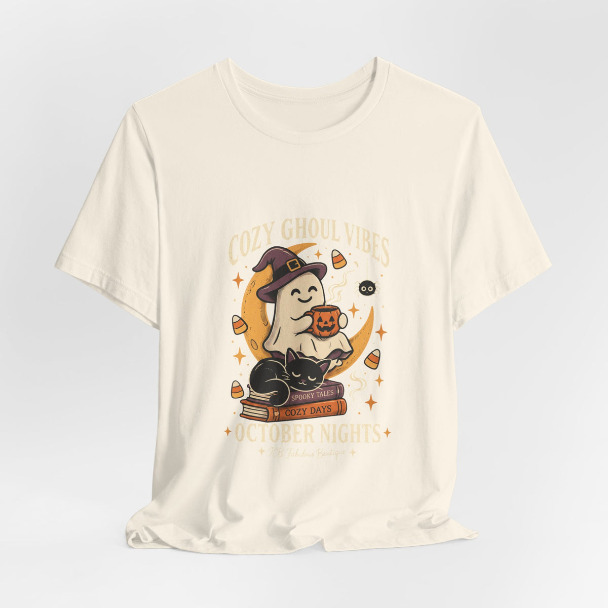 Cozy Ghoul Vibes Ghost Halloween Tee | October Nights, Witch Hat