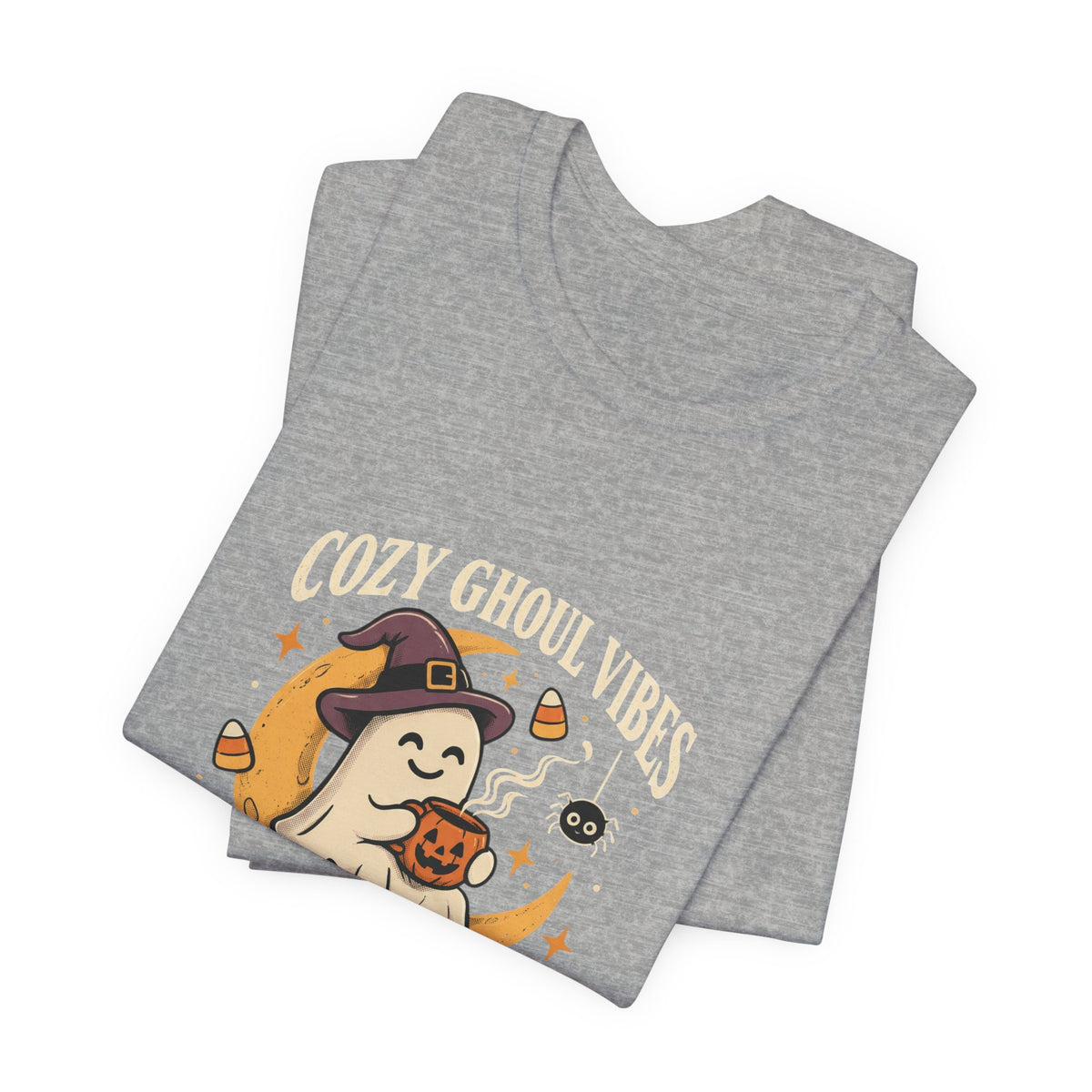 Cozy Ghoul Vibes Ghost Halloween Tee | October Nights, Witch Hat