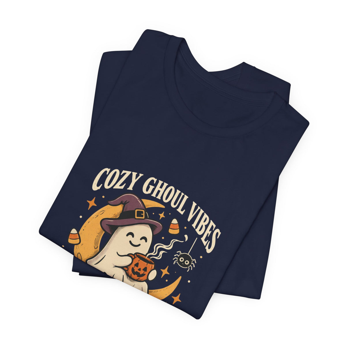 Cozy Ghoul Vibes Ghost Halloween Tee | October Nights, Witch Hat