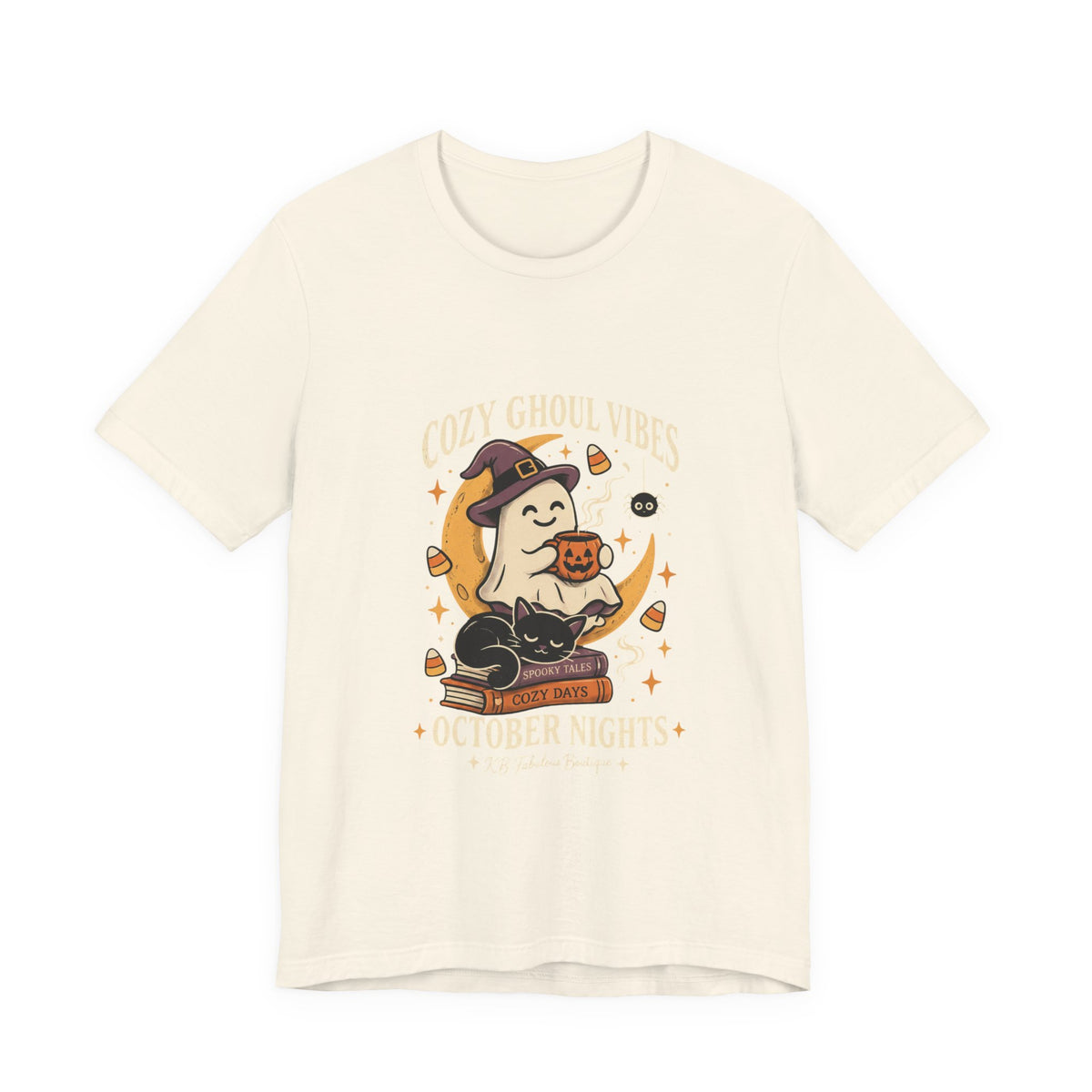 Cozy Ghoul Vibes Ghost Halloween Tee | October Nights, Witch Hat